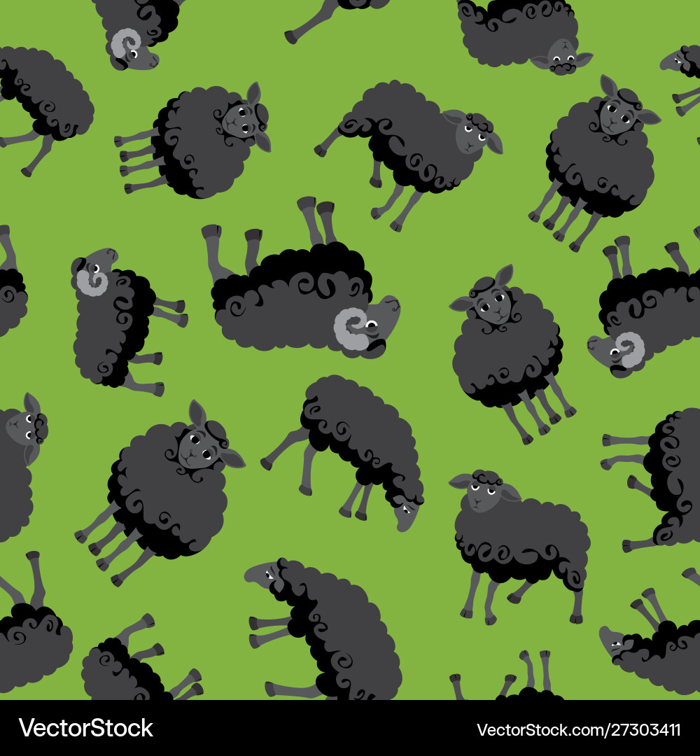 Sheep black pattern Royalty Free Vector Image - VectorStock