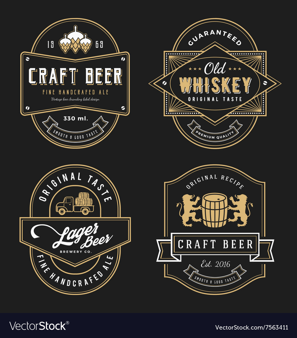 Vintage frame design for labels banner