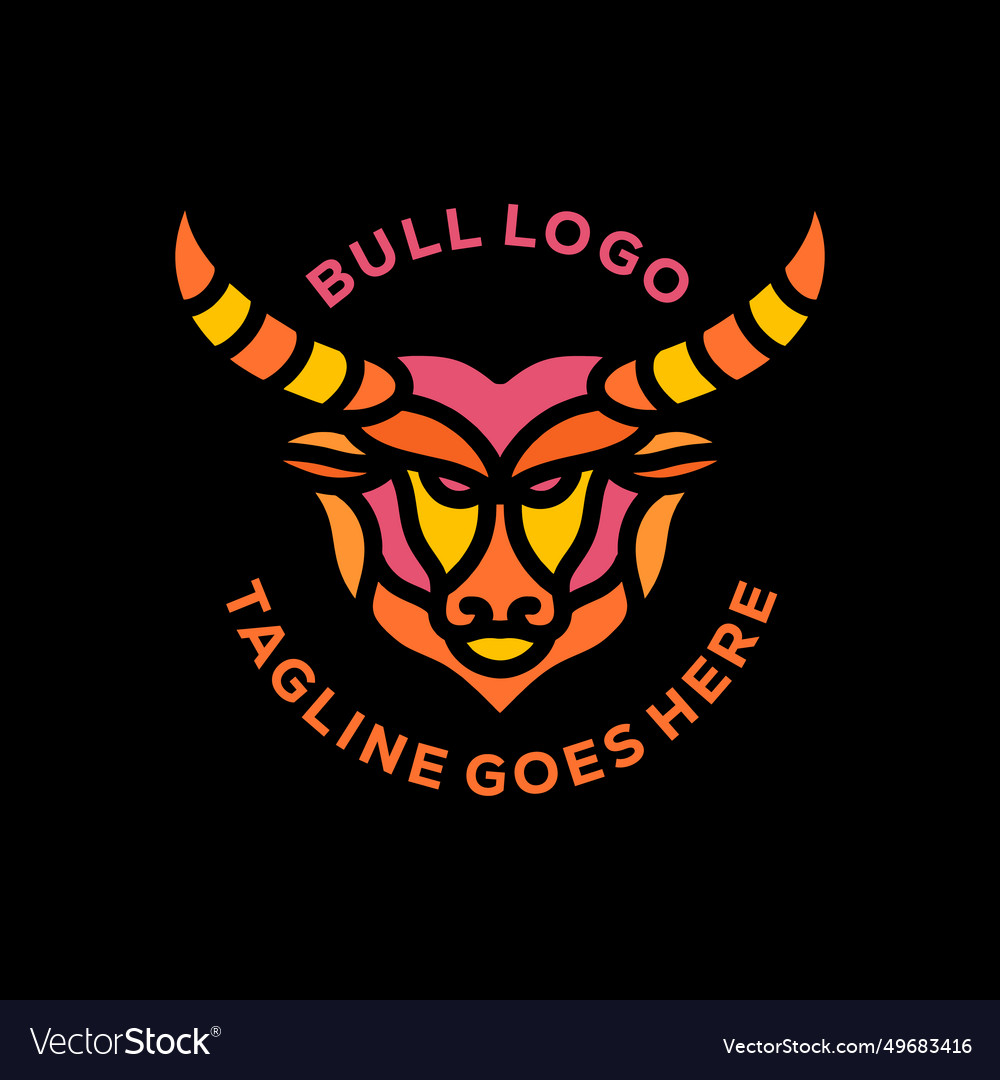 Bull head logo design emblem