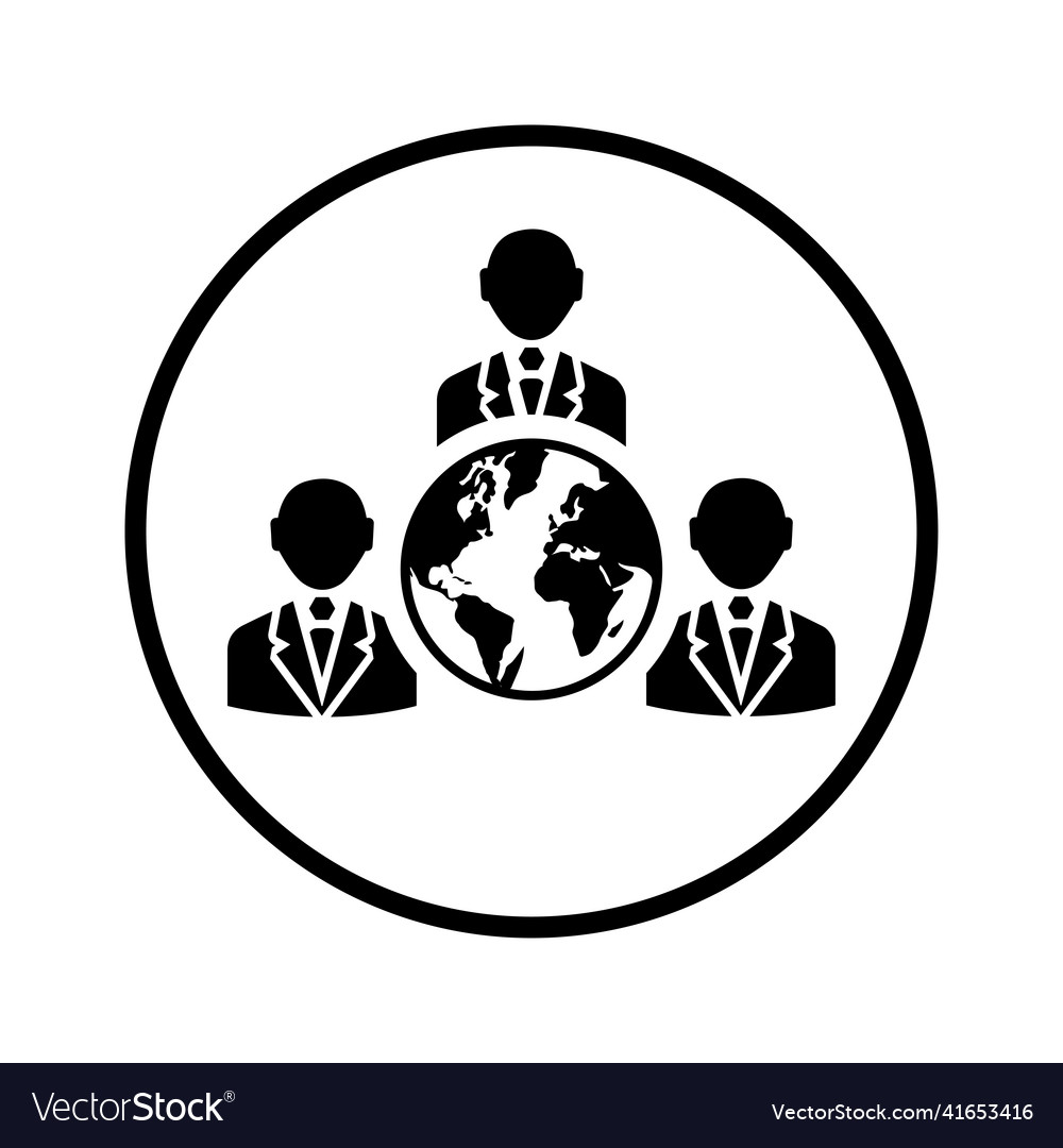 Business global network icon black graphics