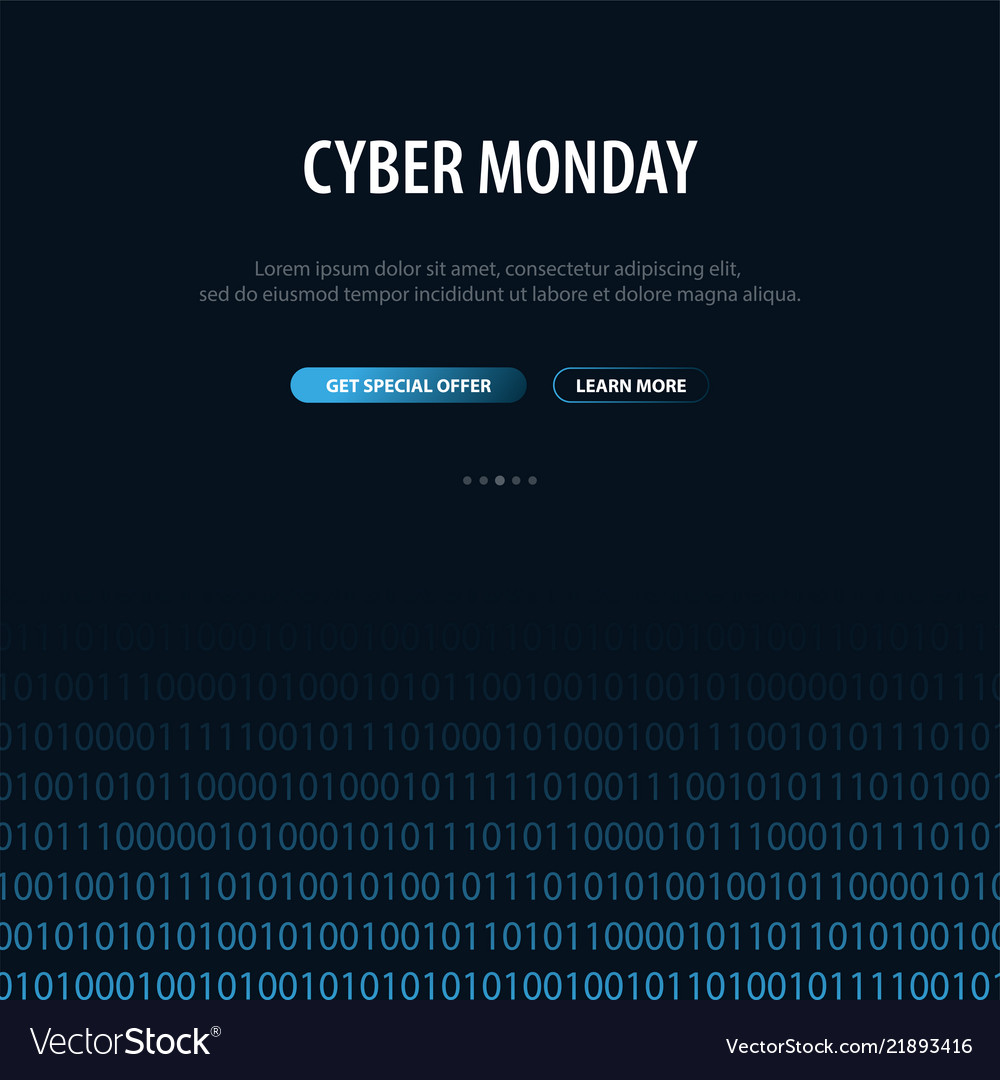 Cyber monday sale Banner mit Binärcode