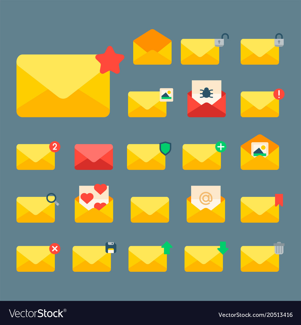 Email envelope cover icons communication