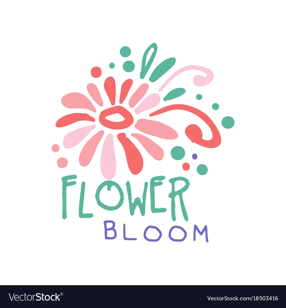 Flower bloom logo template element for floral