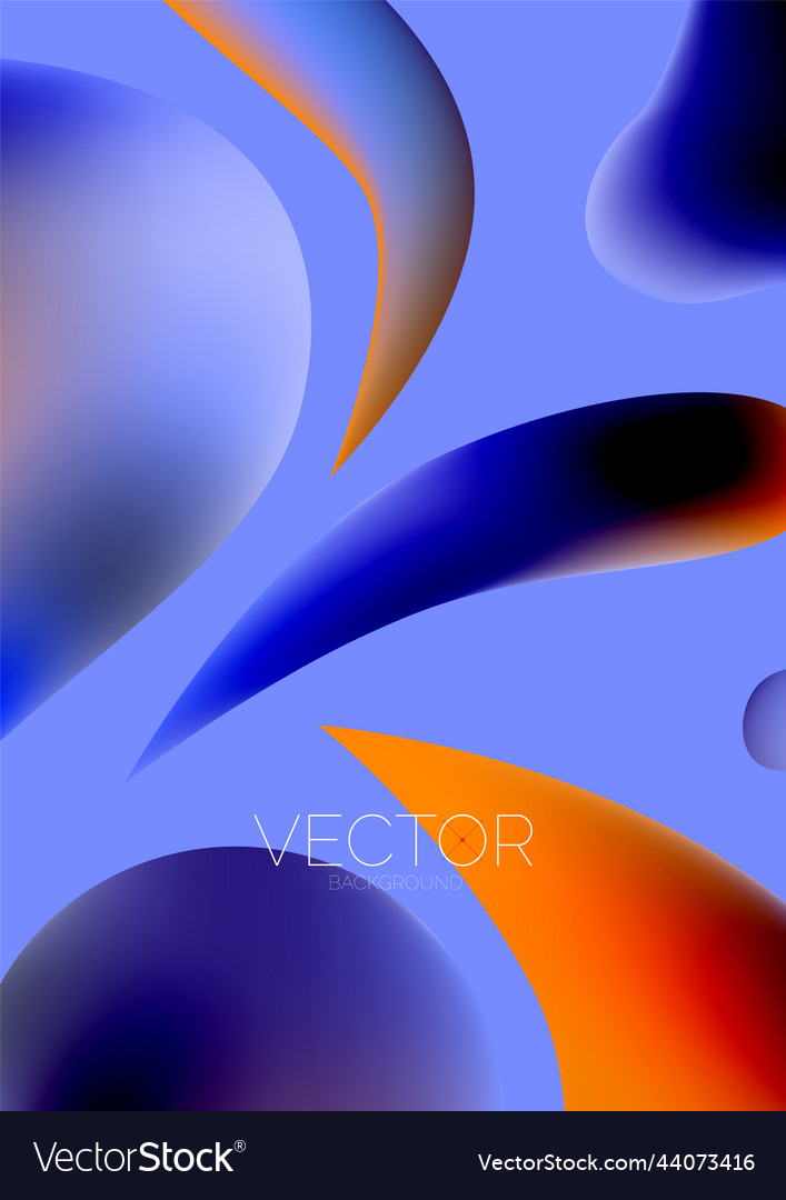 Fluid water drop shape composition abstract