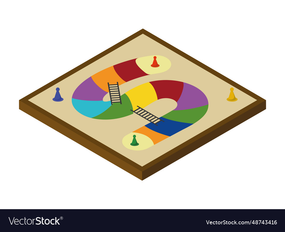 Game board ladders and snake Royalty Free Vector Image