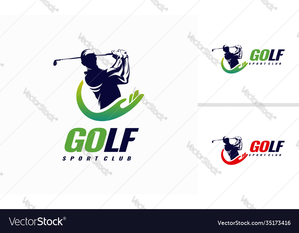 Golf sport silhouette logo design template Vector Image