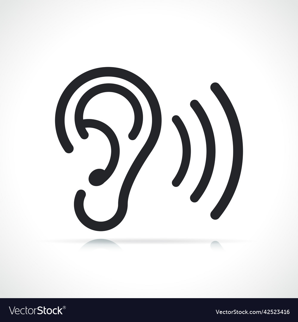 Human ear or hearing icon Royalty Free Vector Image