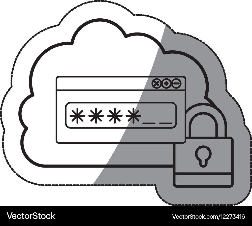 Isolated cloud computing and padlock design Vector Image