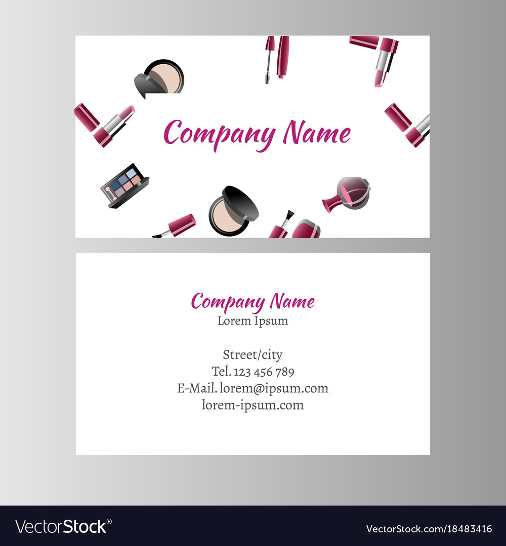 Makeup artist business card Royalty Free Vector Image