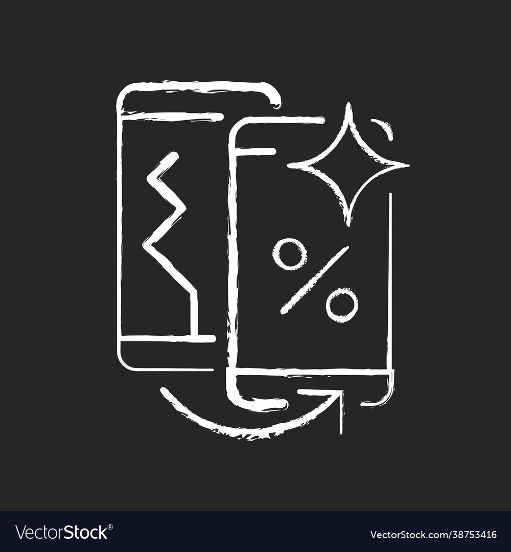 Old phone replacement chalk white icon on dark