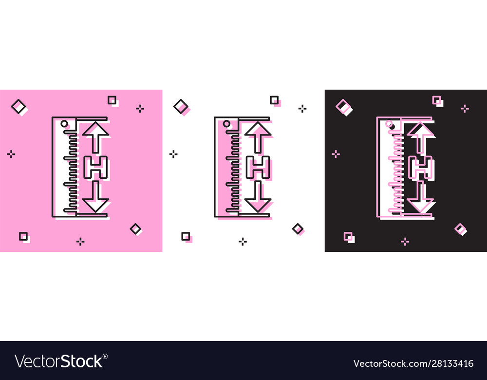 Set the measuring height and length icon isolated Vector Image