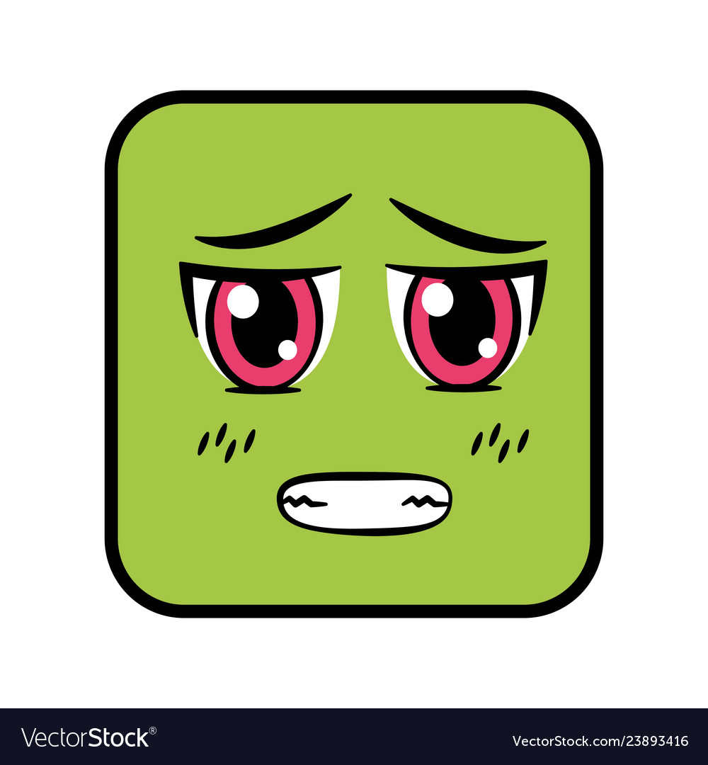 Square emoticon face expression Royalty Free Vector Image