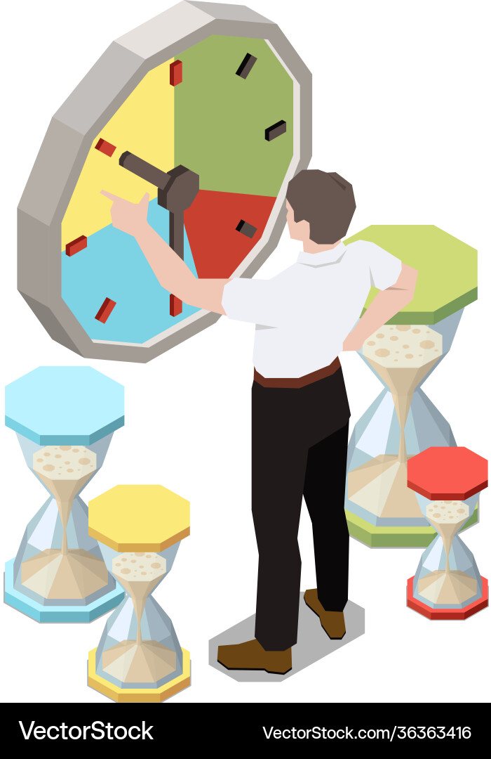 Time management skill composition Royalty Free Vector Image