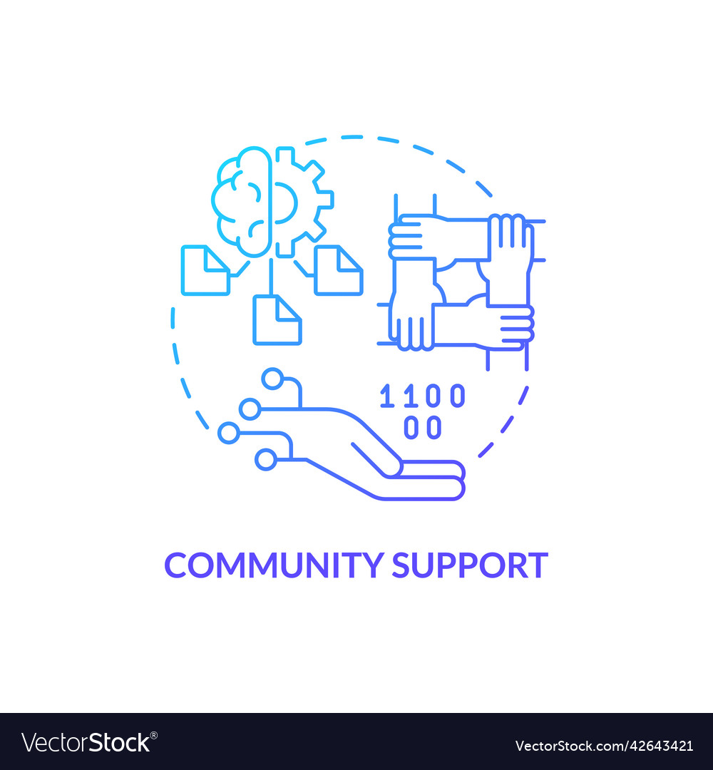 Community support blue gradient concept icon Vector Image