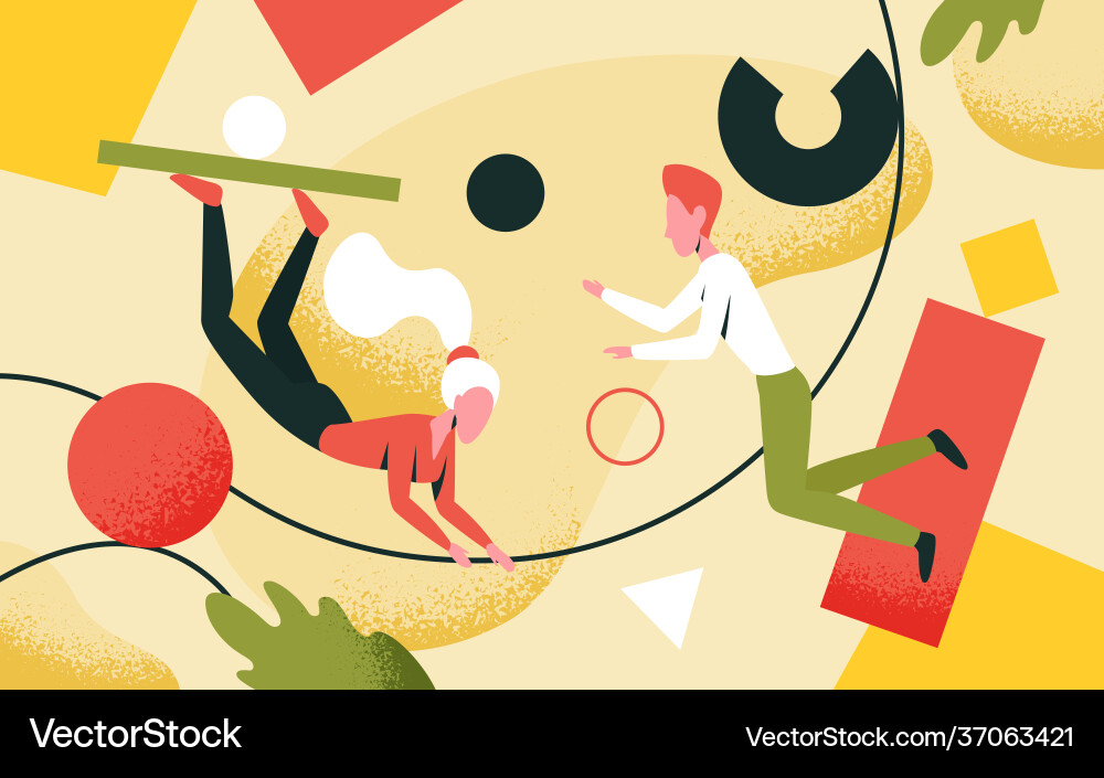 Creative problem solving people holding abstract Vector Image