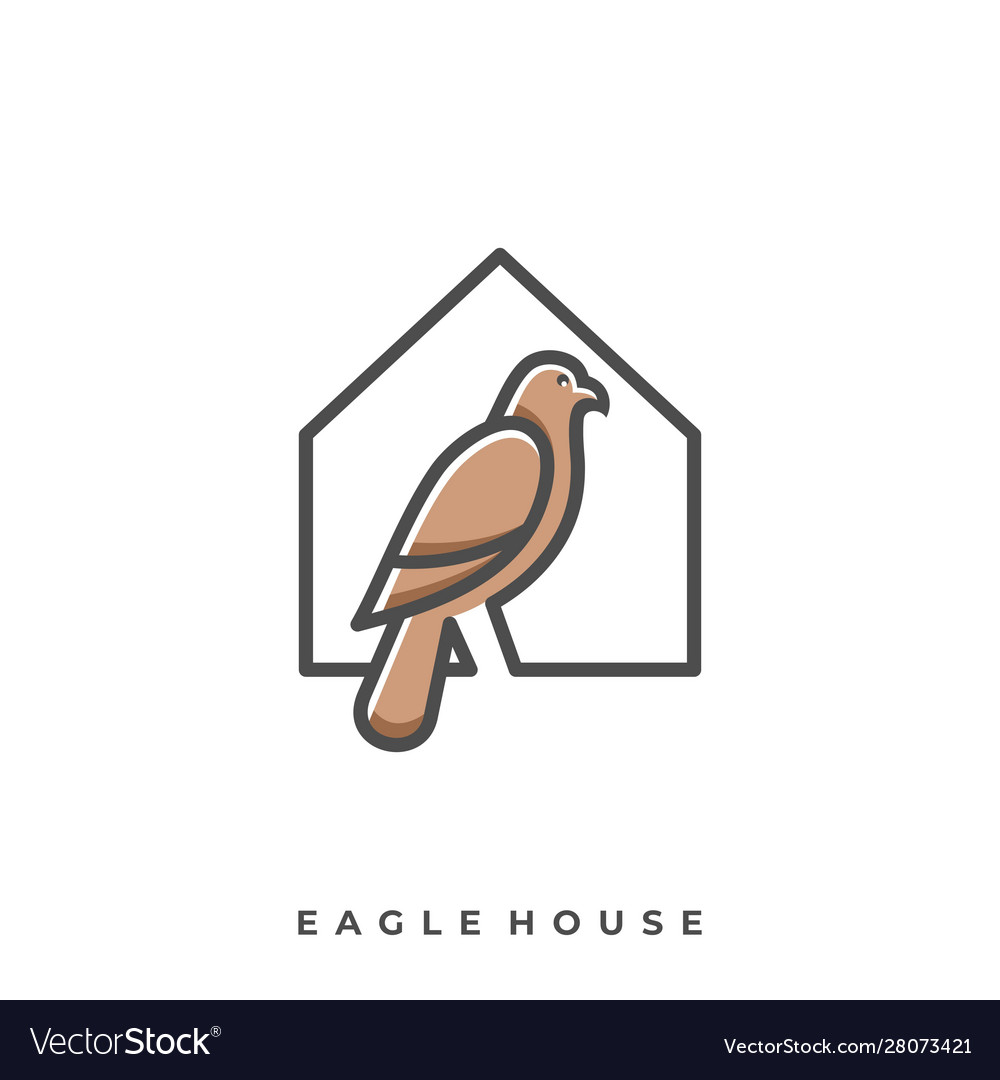 Eagle house template Royalty Free Vector Image