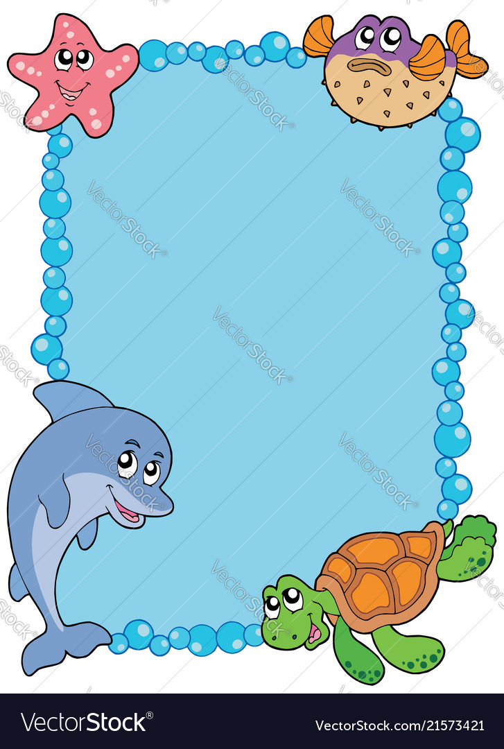 Frame with sea animals 1