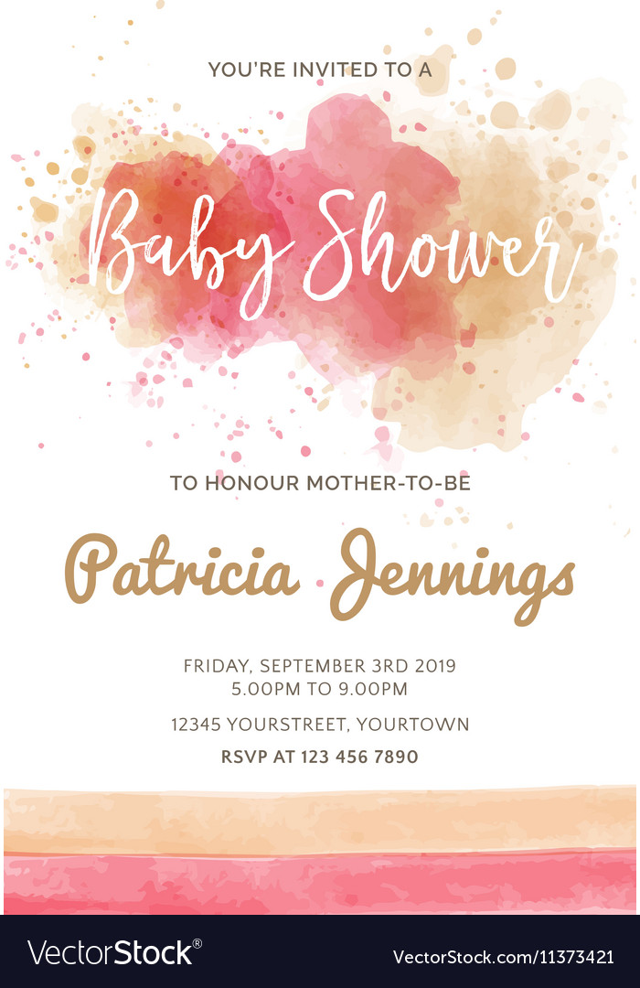 Gorgeous watercolor baby shower invitation