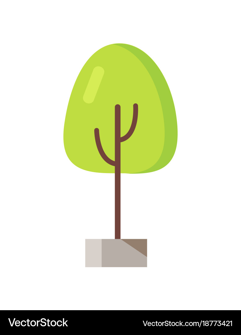 Green tree in pot icon Royalty Free Vector Image
