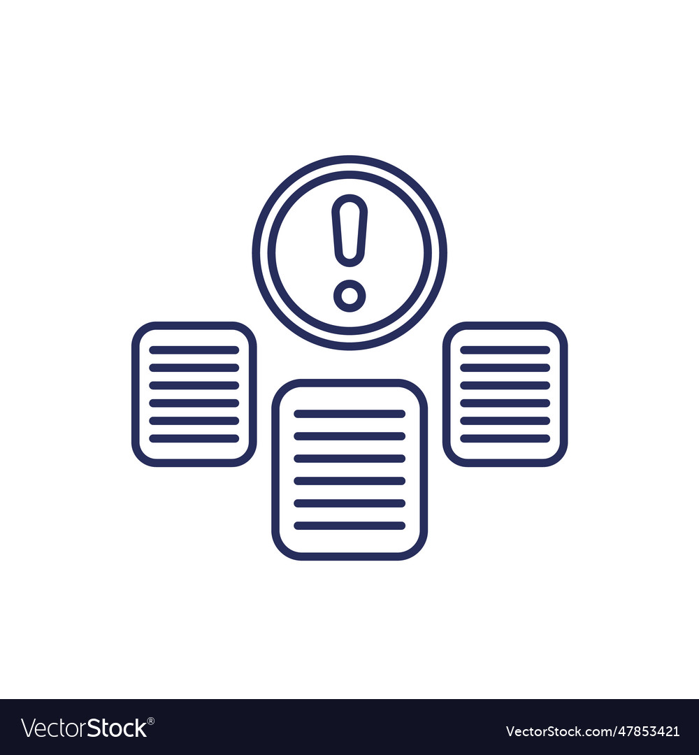 Important documents line icon Royalty Free Vector Image