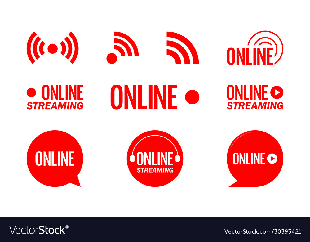 Live streaming logo - red design element