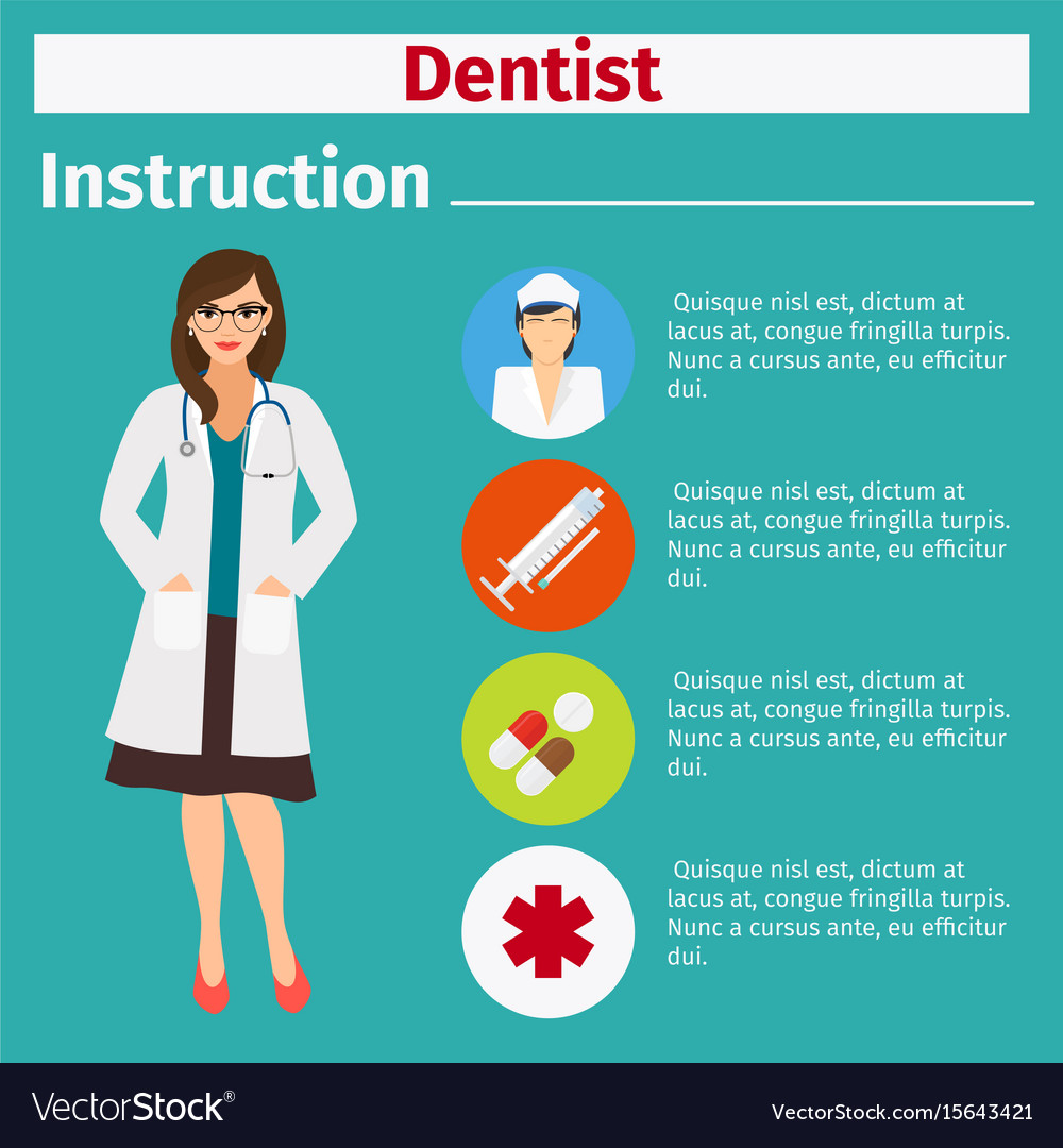 Medical Equipment Instruction For Dentist Vector Image