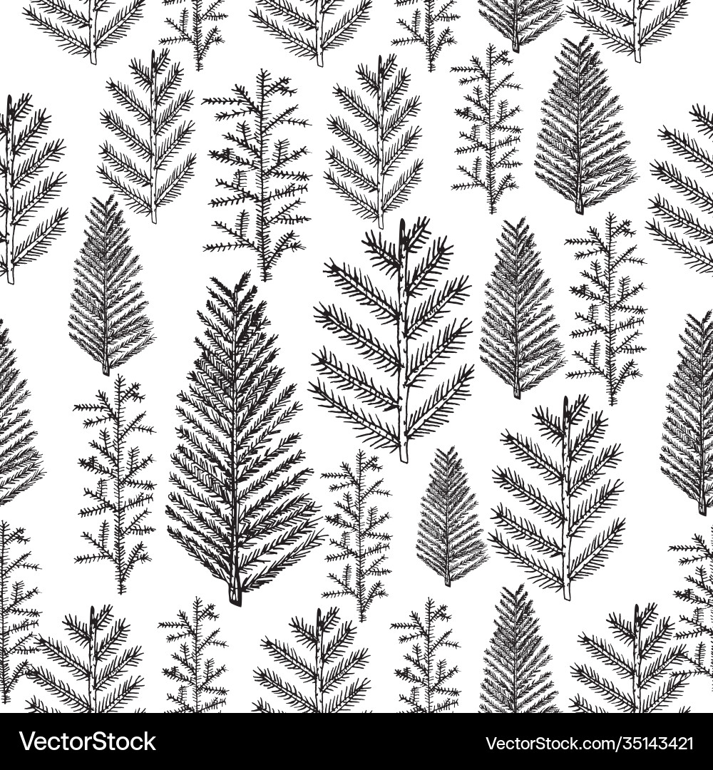 Seamless pattern with christmas tree Royalty Free Vector