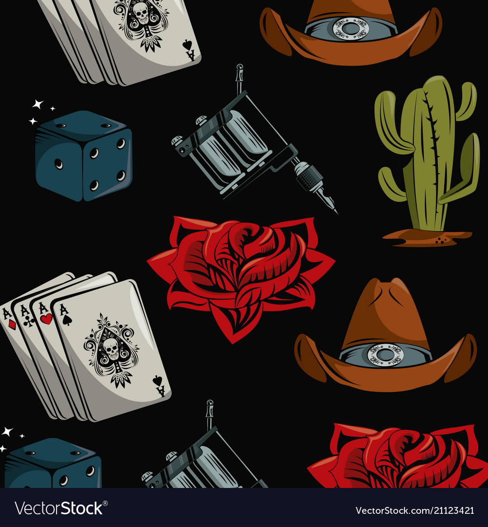 Tattoo old school background Royalty Free Vector Image Tattoo old school background Royalty Free Vector Image