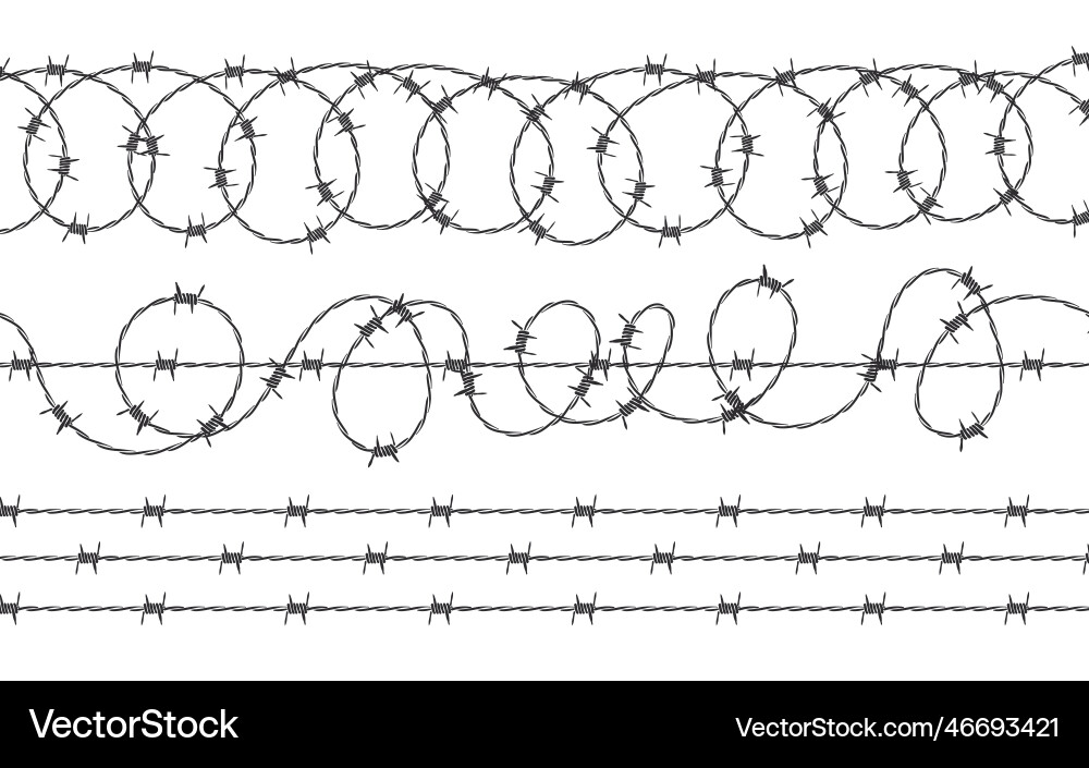Free Razor Wire Vector Various barbed wire wavy razor security Royalty Free Vector