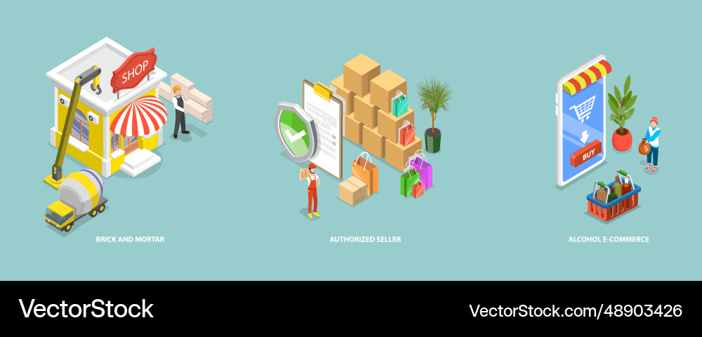 3d isometric flat conceptual Royalty Free Vector Image