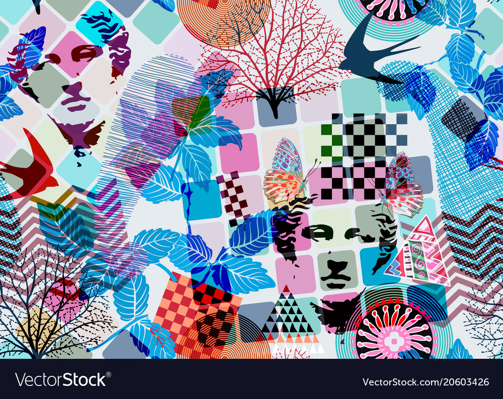 Abstract seamless pattern surrealism style