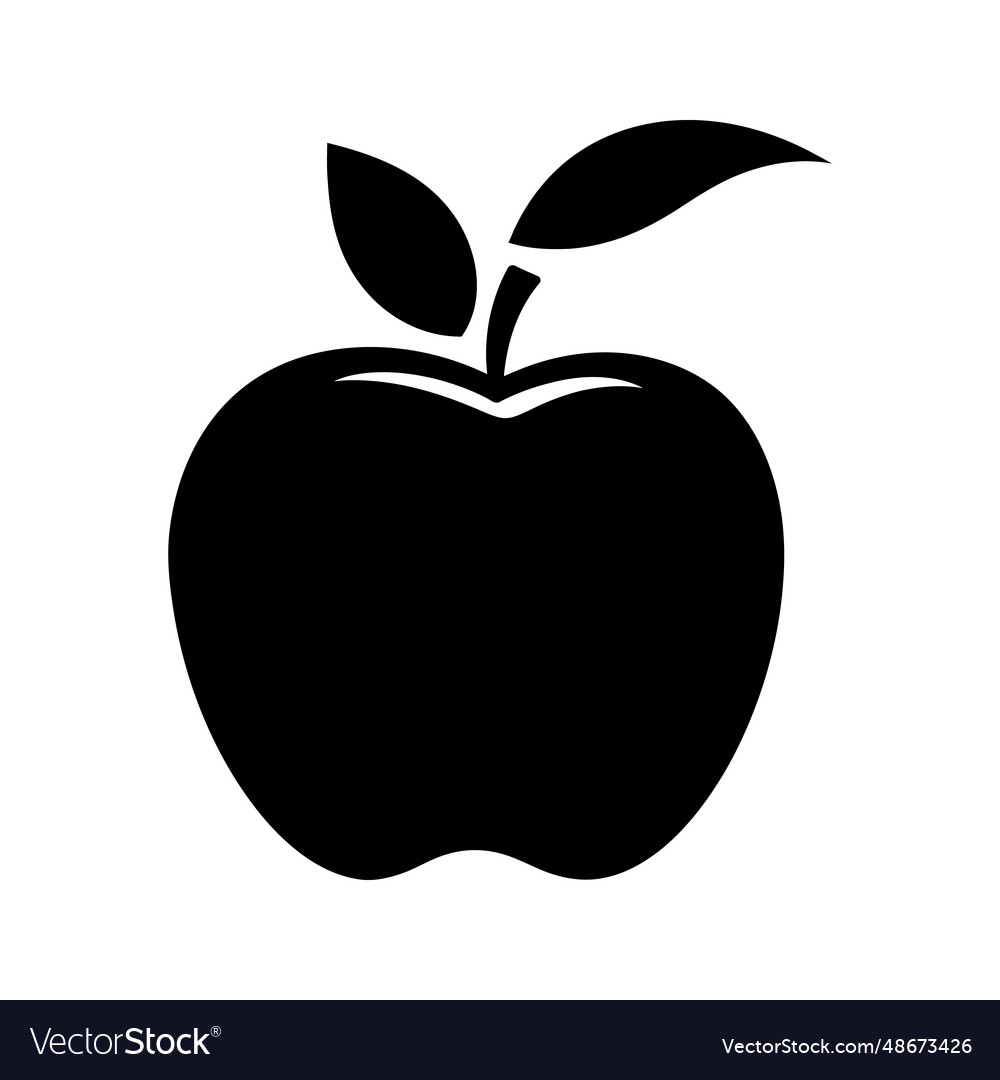 Apple in black and white Royalty Free Vector Image