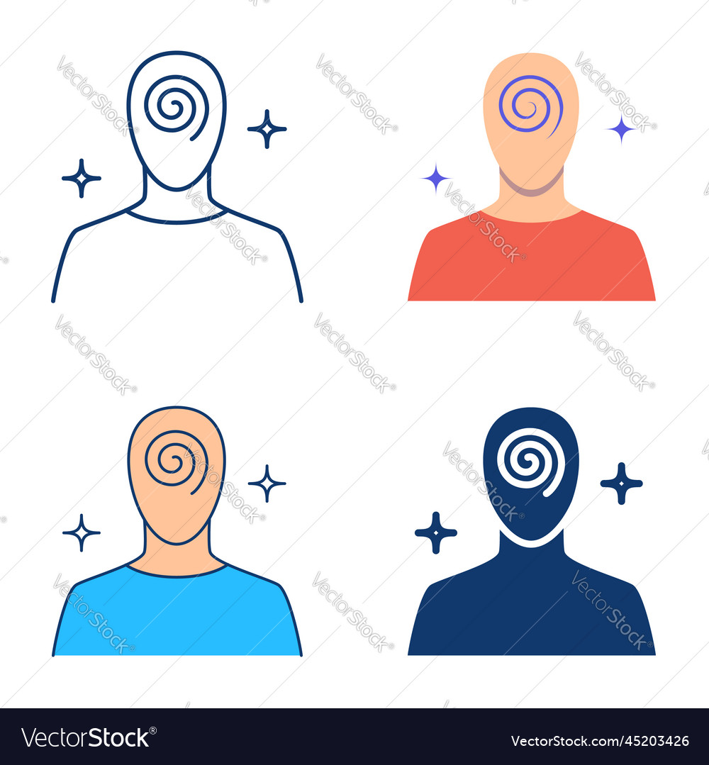 Hypnosis Icon Set In Flat And Line Style Vector Image