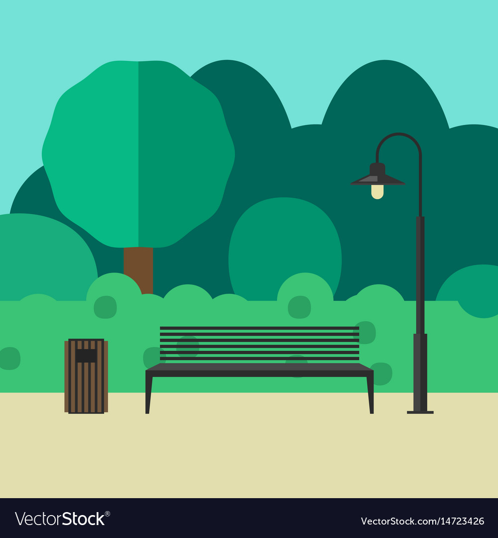 Outdoor furniture and lighting Royalty Free Vector Image