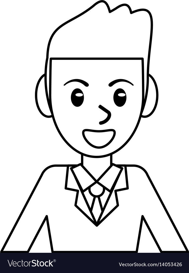 Outlined portrait man male avatar Royalty Free Vector Image