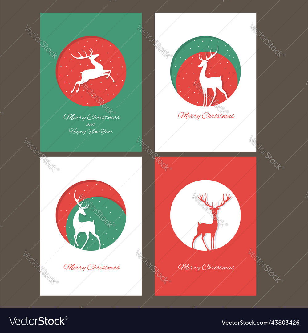 Set of christmas vertical gift tag card