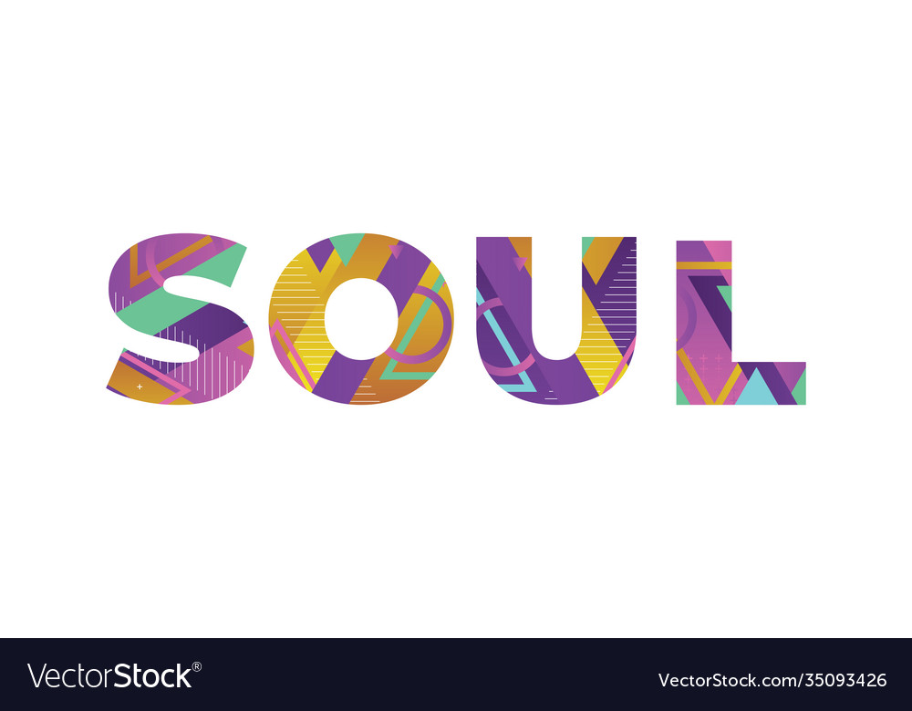 Soul concept retro colorful word art Royalty Free Vector