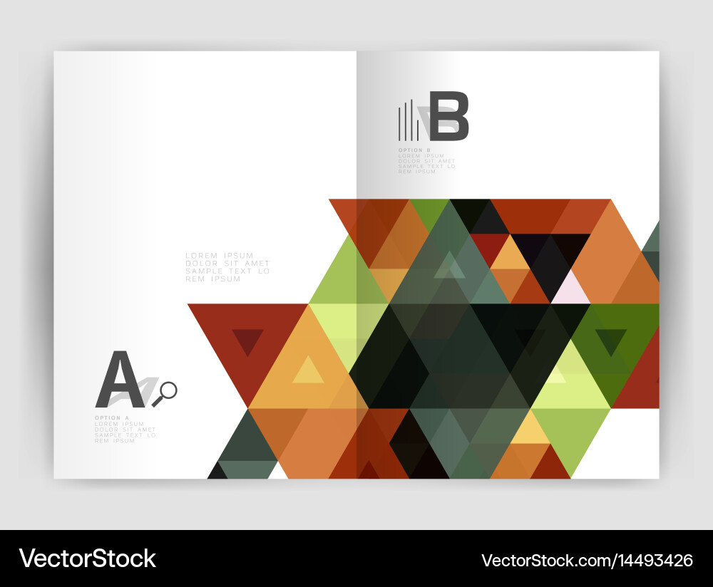 Triangle print template Royalty Free Vector Image