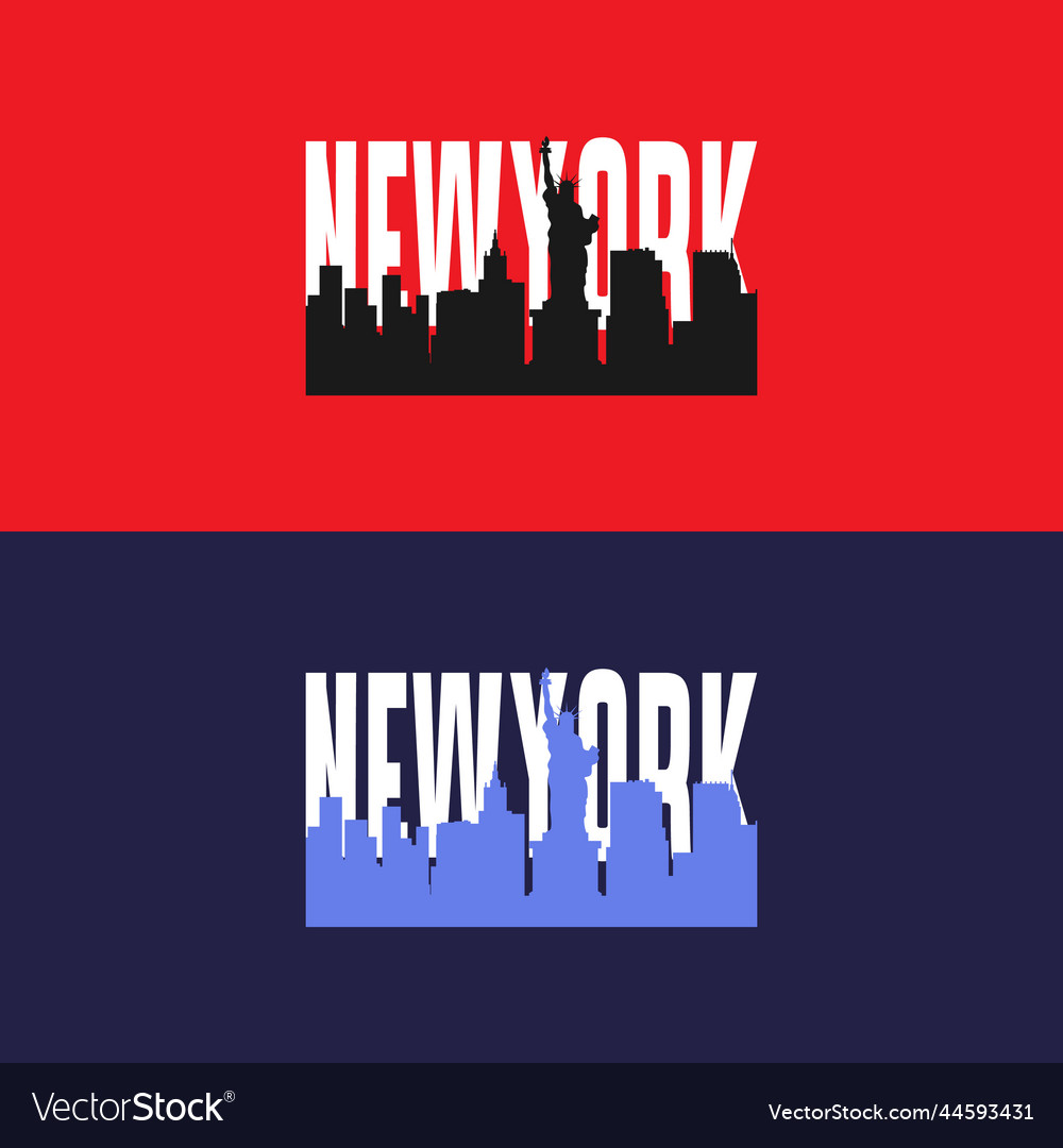 Newyork city skyline and typography design