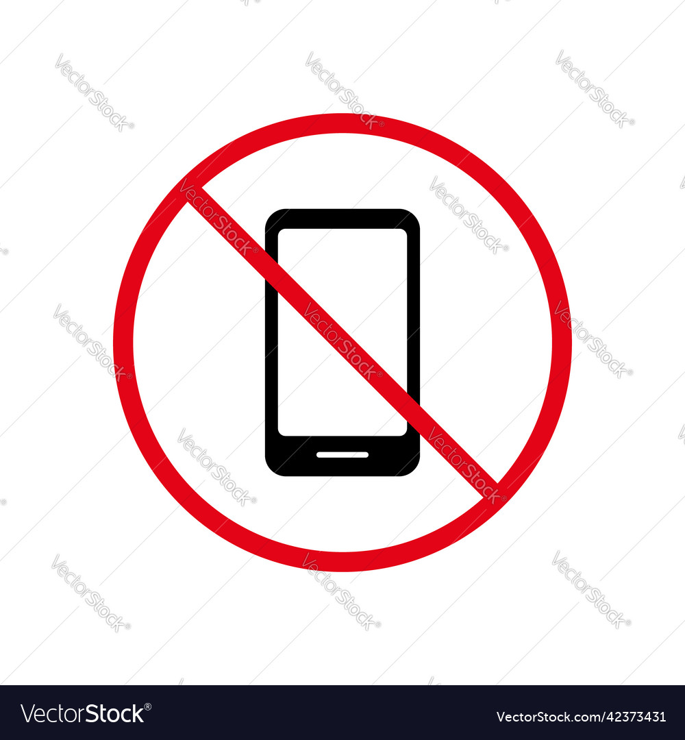 No smartphone black silhouette ban icon telephone Vector Image