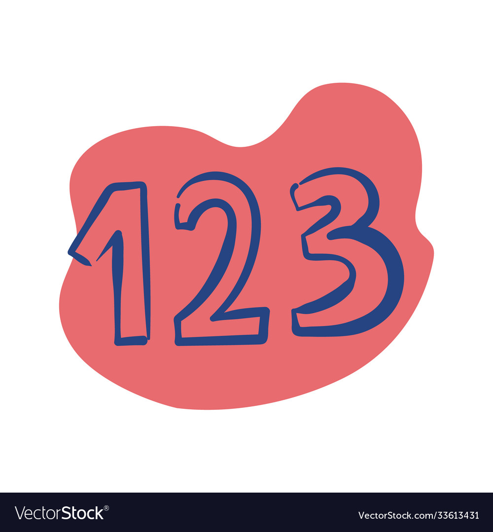 Numbers count line style icon Royalty Free Vector Image