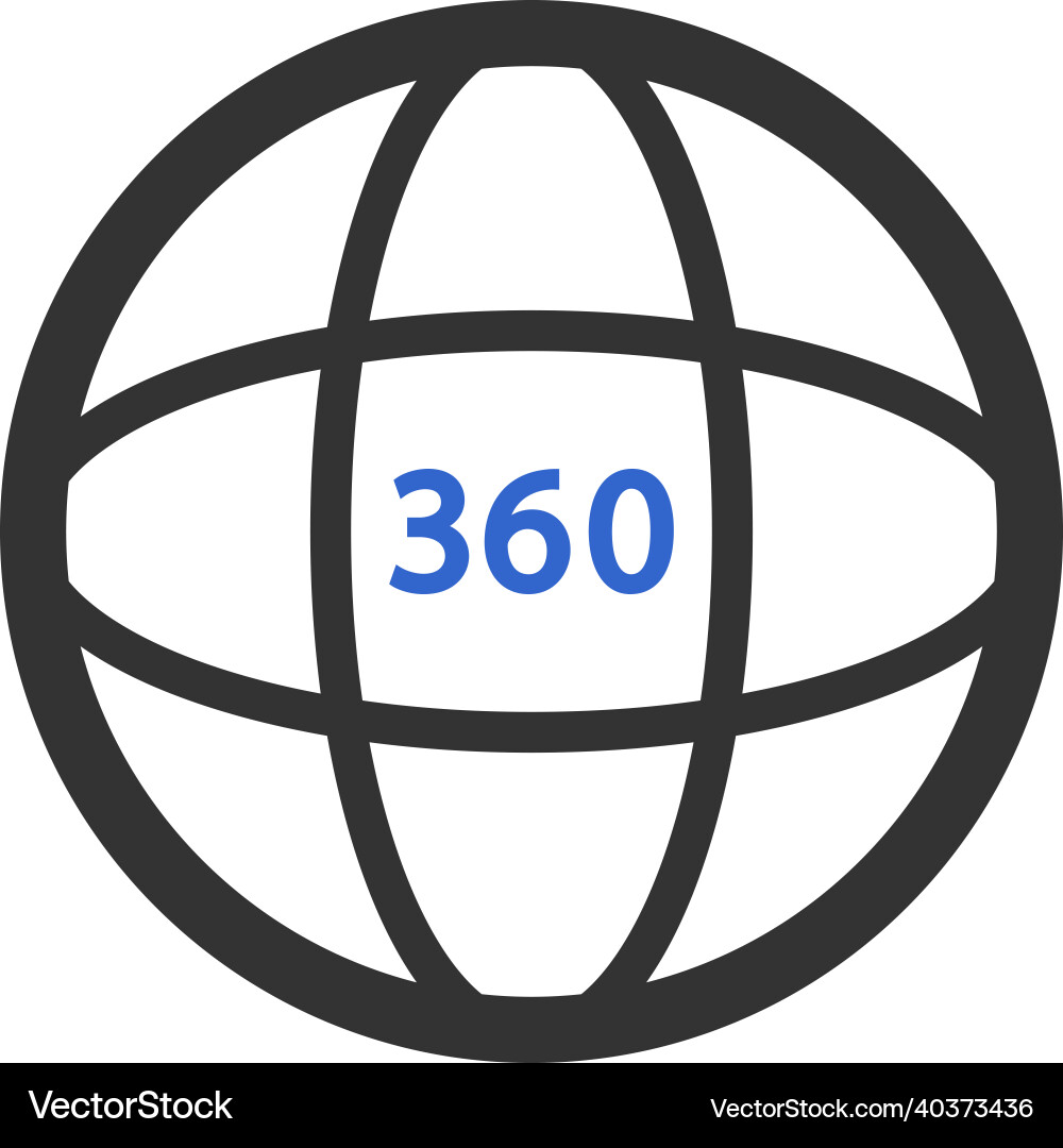 360 degree icon design Royalty Free Vector Image