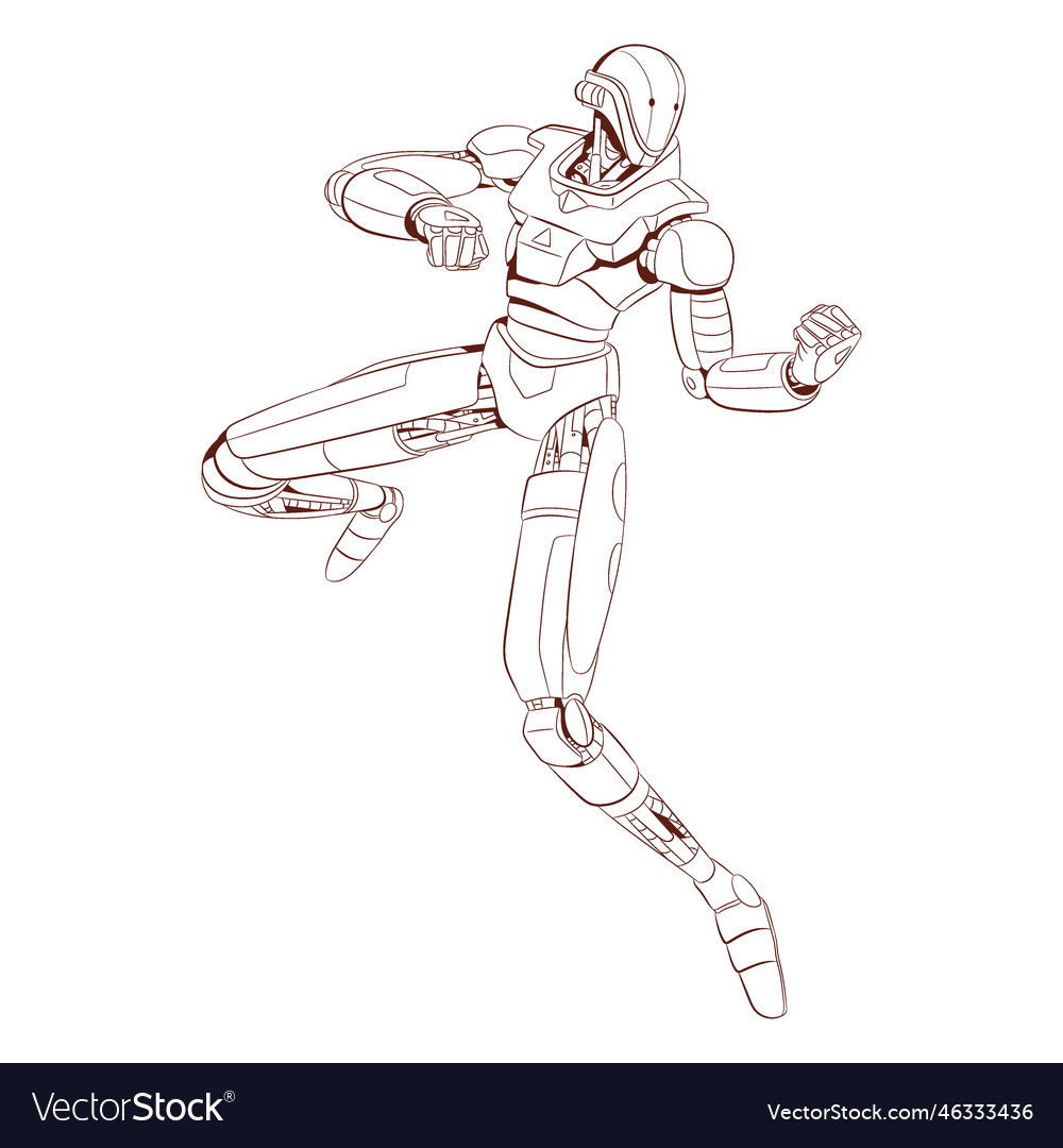 Attack android character Royalty Free Vector Image