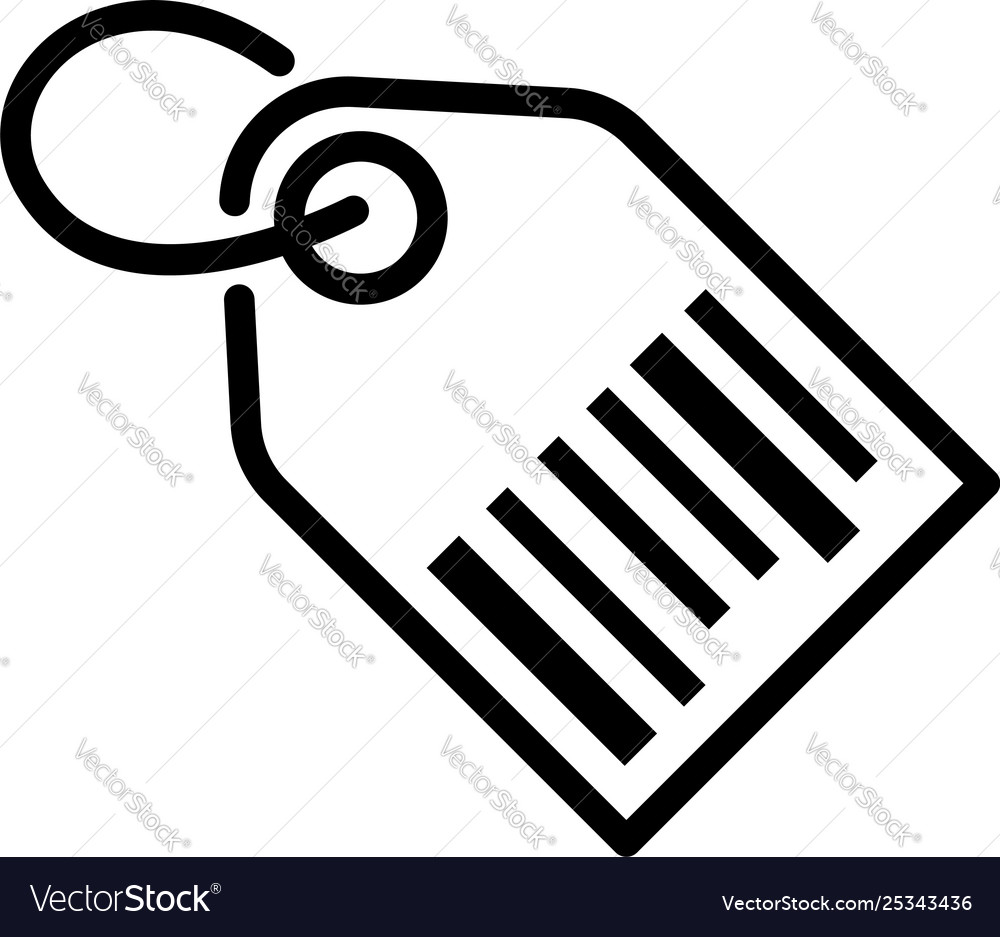 Barcode tag icon outline style Royalty Free Vector Image