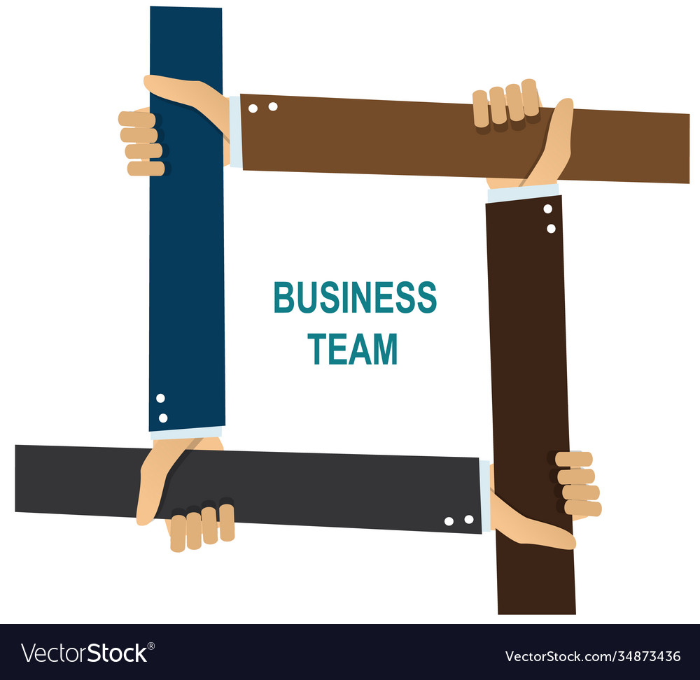 Business team human hands holding each other