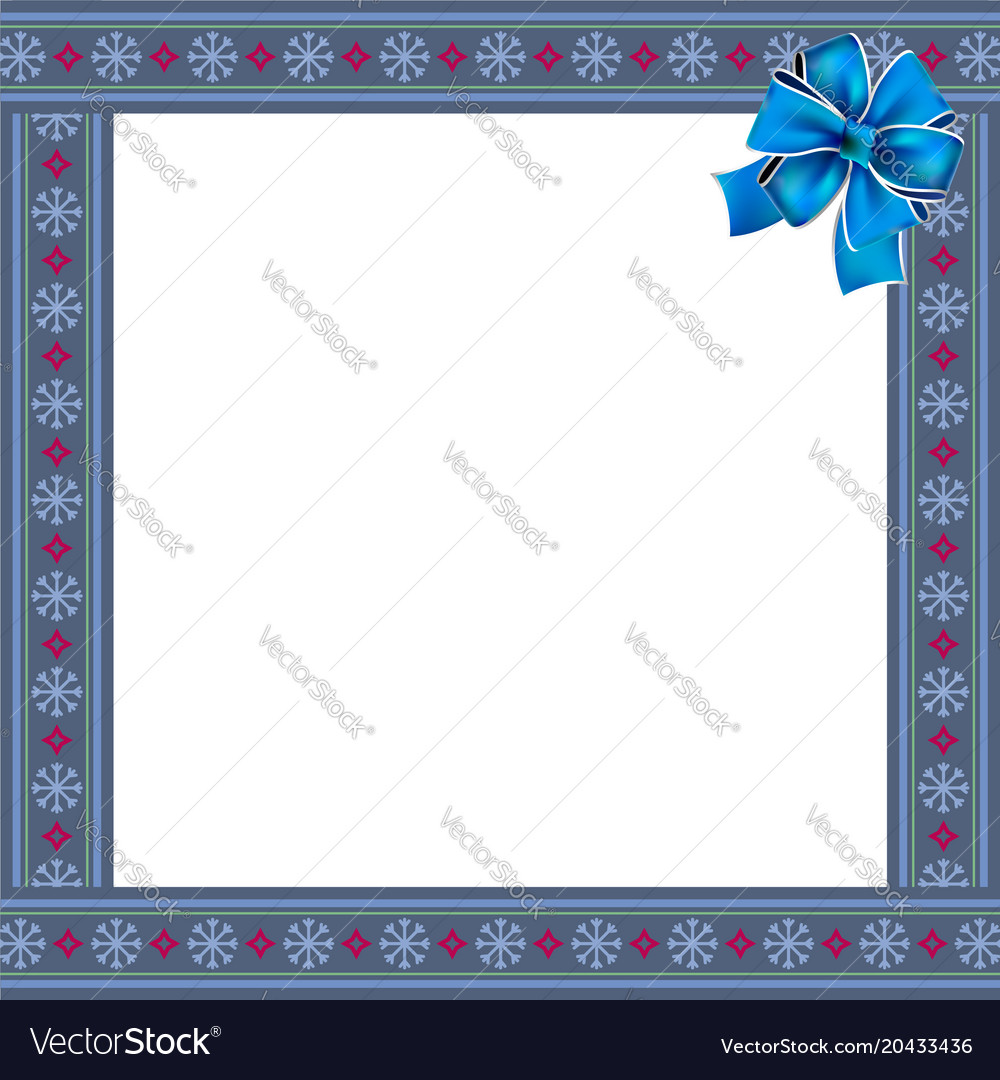 Cute christmas frame with snow flakes pattern Vector Image