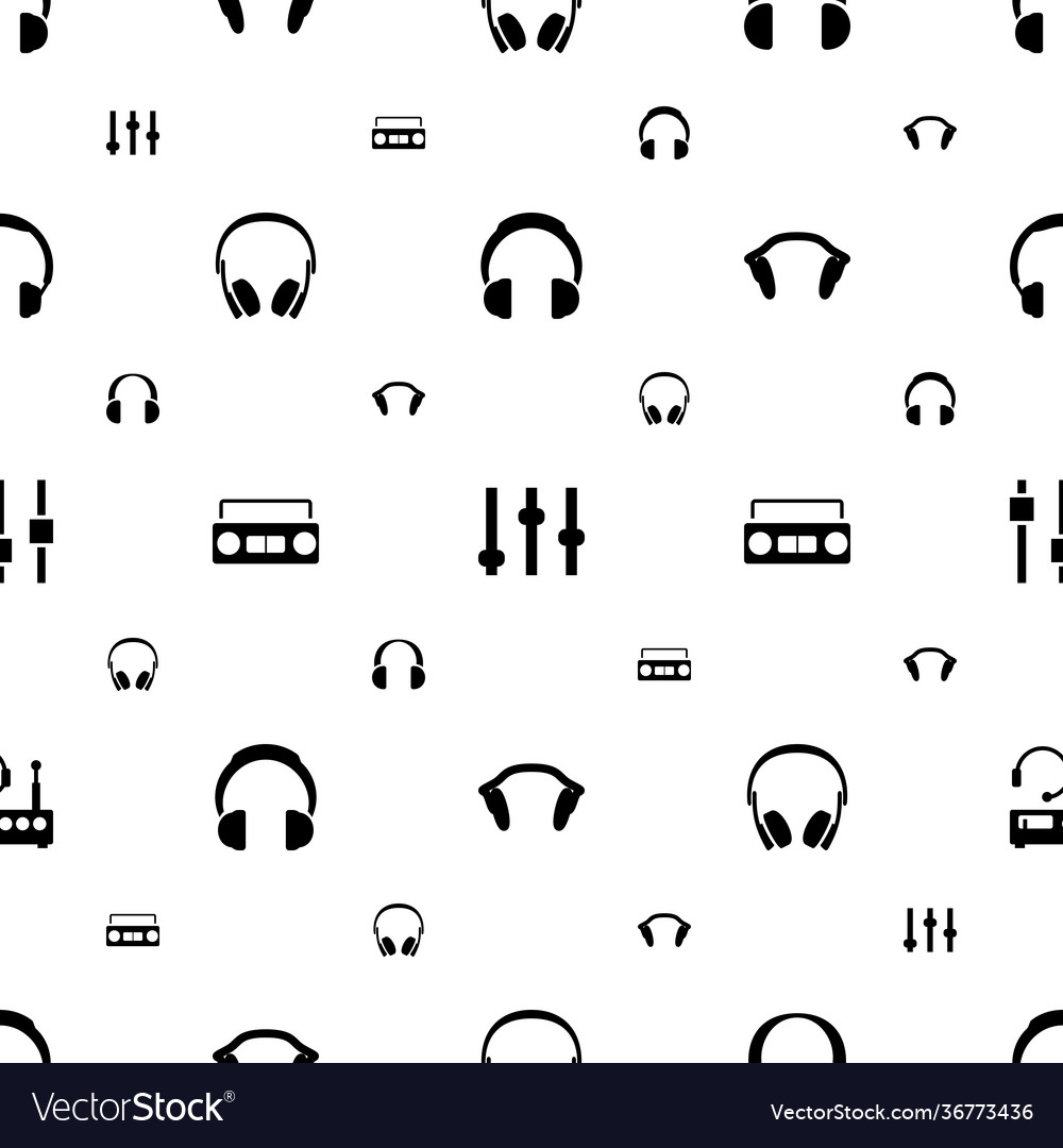 Dj icons pattern seamless white background