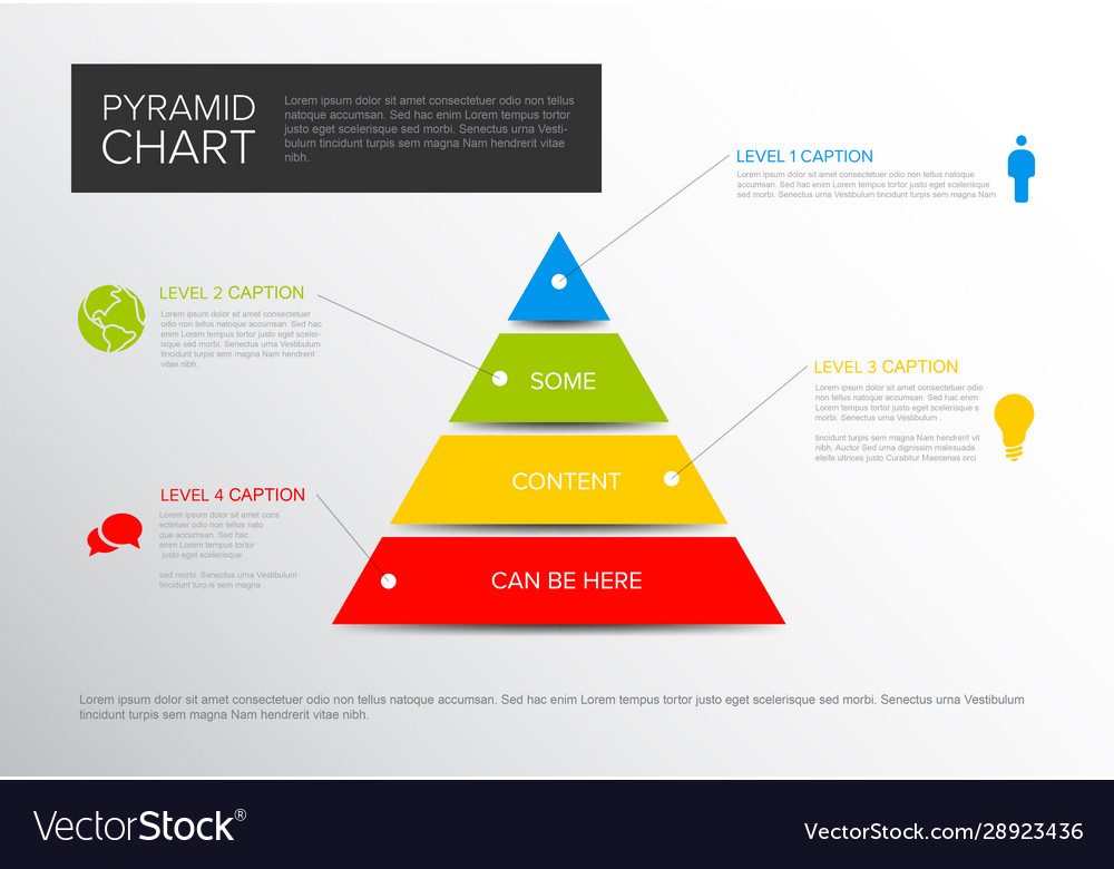 Infographic pyramid chart diagram template