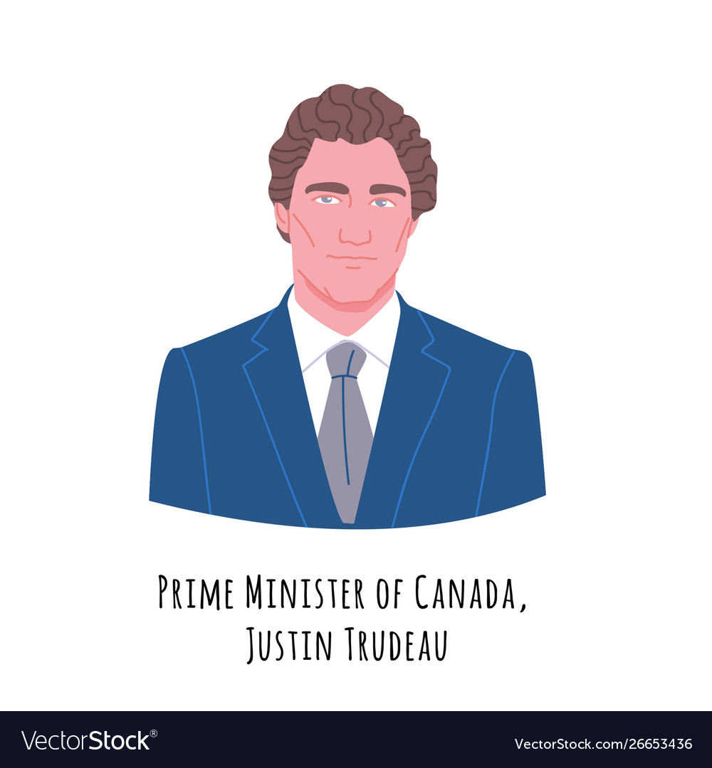 Justin trudeau portrait Royalty Free Vector Image