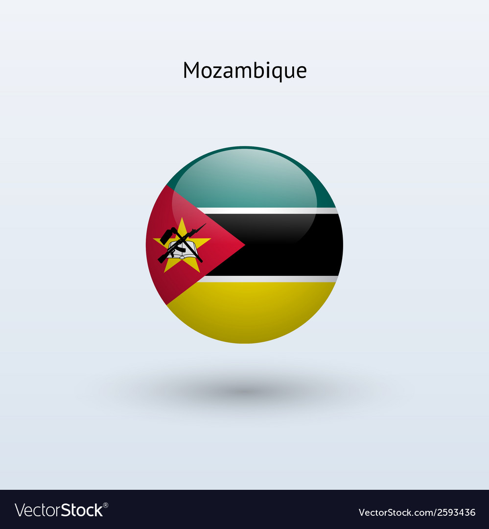 Mozambique round flag Royalty Free Vector Image